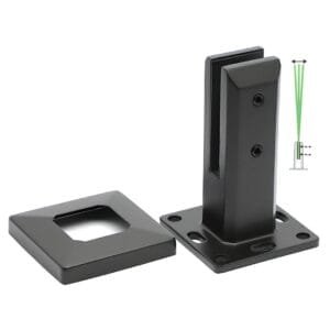 Square Deck Mount Mirror Spigots 160mm black
