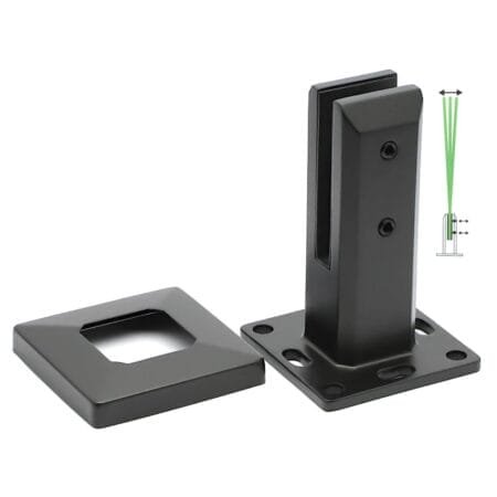 Square Deck Mount Mirror Spigots 160mm black