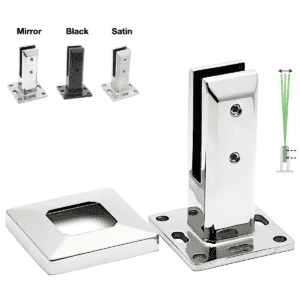 Square Deck Mount Mirror Spigots 160mm mirror