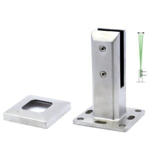 Square Deck Mount Mirror Spigots 160mm satin