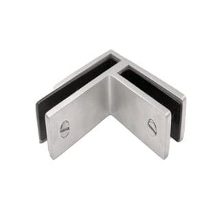 90 Deg Glass to Glass satin Square Clamp